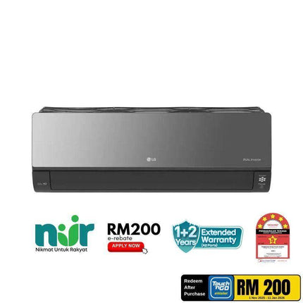 LG S3-Q12JARPA Stylish ARTCOOL Air Conditioner / Aircond / Air Cond with DUAL Inverter, Mirror 1.5HP S3NQ12JARPA