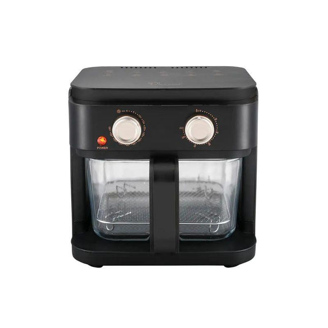 La Gourmet AF55MB Crystalline Air Fryer 5.5L – Matt Black with 3D Halogen Glass Bow
