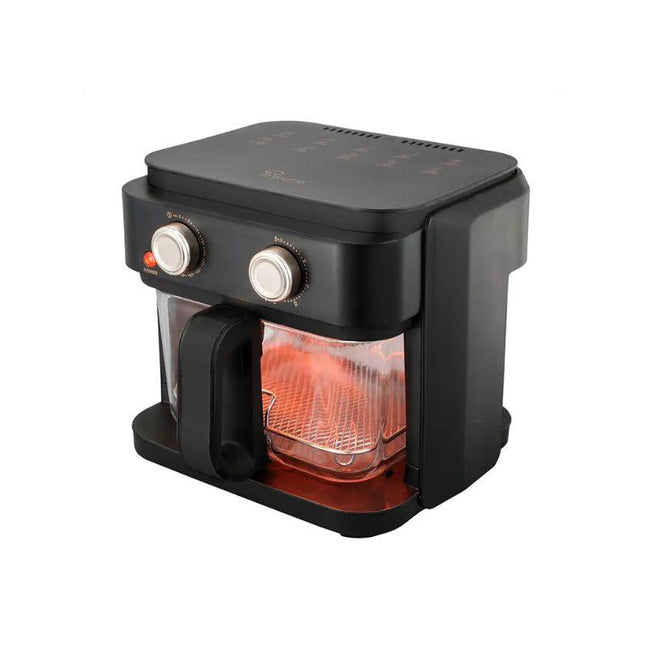 La Gourmet AF55MB Crystalline Air Fryer 5.5L – Matt Black with 3D Halogen Glass Bow