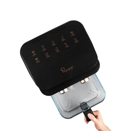 La Gourmet AF55MB Crystalline Air Fryer 5.5L – Matt Black with 3D Halogen Glass Bow