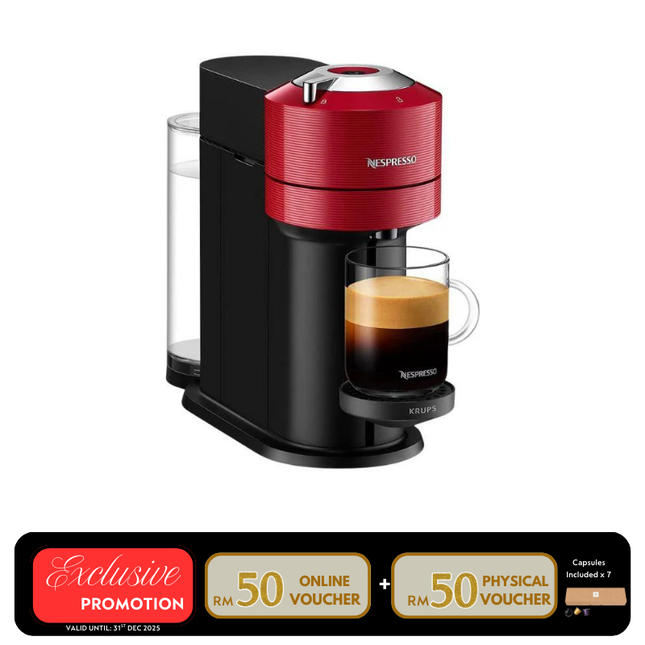 Nespresso GCV1-GB-RE-NE Vertuo Next Coffee Machine – Cherry Red