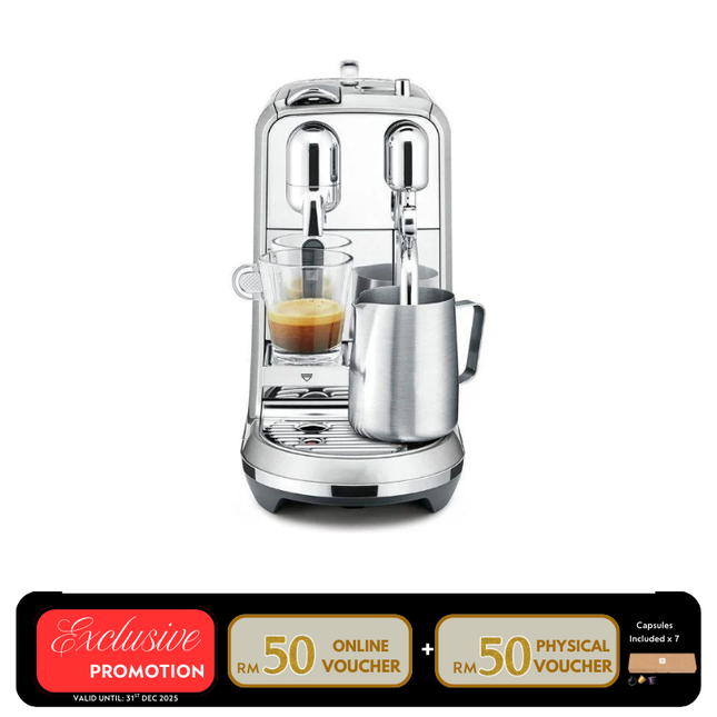 Nespresso J520-ME-ME-NE Creatista Plus Coffee Machine – Stainless Steel