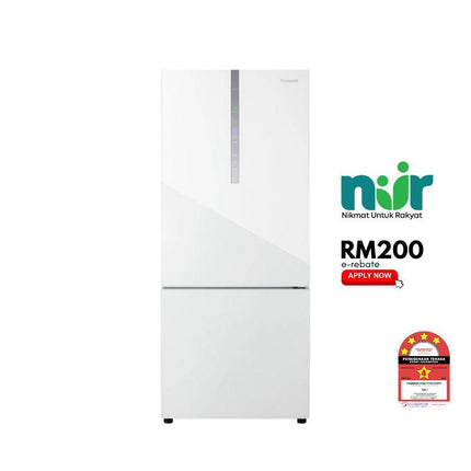 Panasonic NR-BX421WGWM 422L 2-Door Bottom Freezer Refrigerator – Glass Door Inverter Series