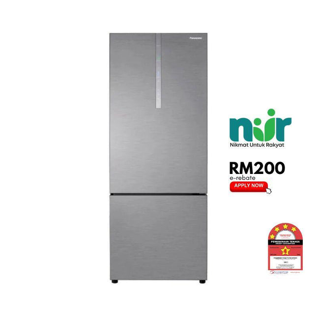 Panasonic NR-BX471CPSM 465L 2‑Door Bottom Freezer Refrigerator – Silver Steel