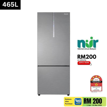Panasonic NR-BX471CPSM 465L 2‑Door Bottom Freezer Refrigerator – Silver Steel