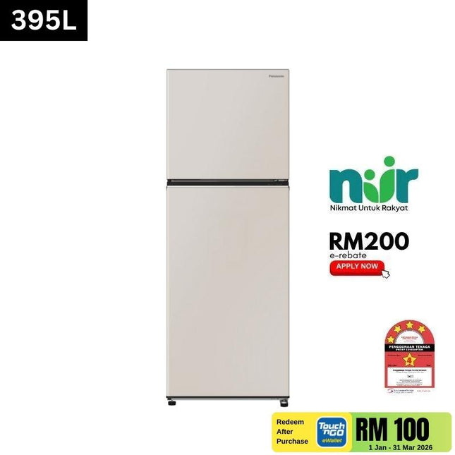 Panasonic NR‑TL381BWCM 366L 2‑Door Top Freezer Refrigerator – Hygienic & Energy Efficient