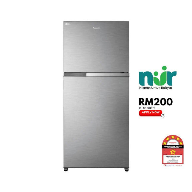 Panasonic NR‑TZ601BPSM 610L 2‑Door Top Freezer Refrigerator – Glossy Silver Steel
