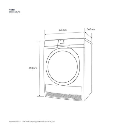 Electrolux 8kg UltimateCare 500 Heat Pump Dryer EDH803J5WC