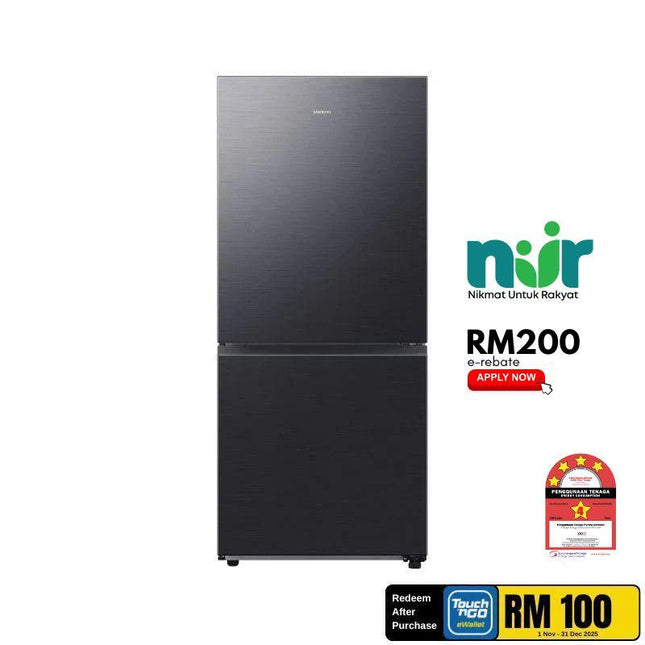 Samsung RB45DG600EB1ME 458L 2-Door Fridge, Bottom Freezer Refrigerator, Digital Inverter Technology Black DOI RB45DG600EB1ME