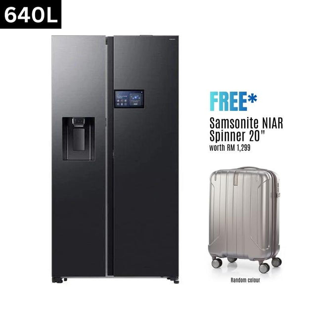 Samsung RS90F65DNFME 640L Side-by-Side Fridge with 9" AI Home LCD Display