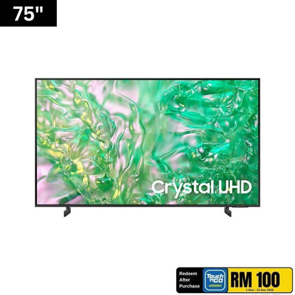 Samsung UA75DU8000KXXM 75" Crystal UHD Smart TV, Dynamic Crystal Color & AirSlim