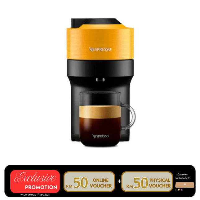 Nespresso GDV2-GB-YE-NE Vertuo Pop Coffee Machine – Spicy Yellow