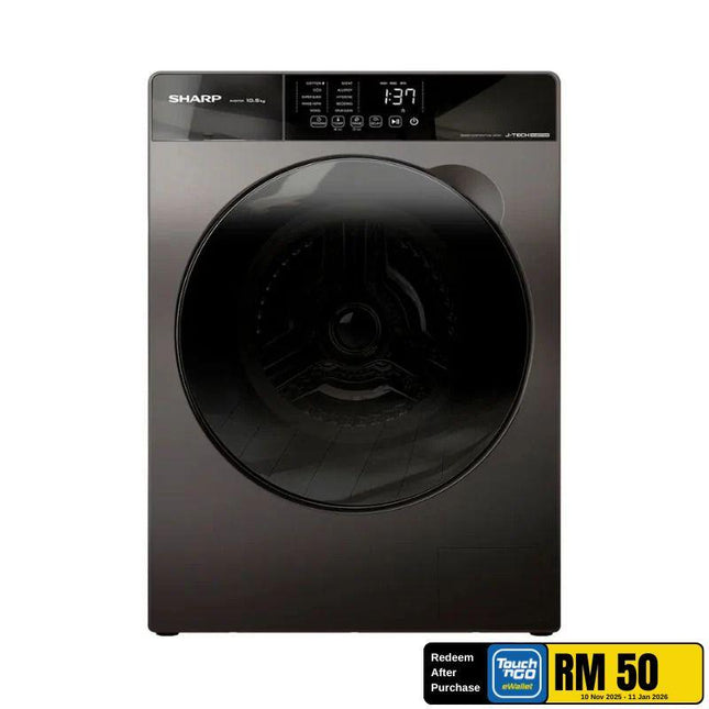 Sharp ESFK1054SMG 10.5KG Front Load Washer, Washing Machine, Inverter