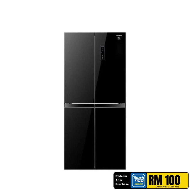 Sharp SJ-F489GK 421L 4-Door Fridge, Inverter J-Tech Refrigerator SJF489GK