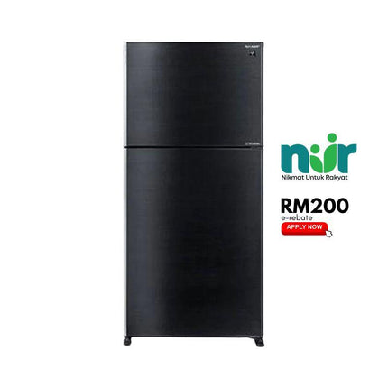 Sharp SJ-P601MFMK 610L 2-Door Fridge, Top Freezer Refrigerator, Mega Freezer Inverter SJP601MFMK