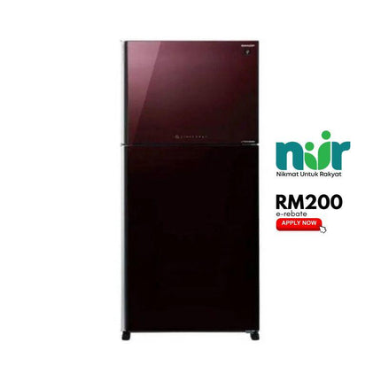 Sharp SJ-P882MFGM 720L 2-Door Fridge, Top Freezer Refrigerator, Inverter SJP882MFGM