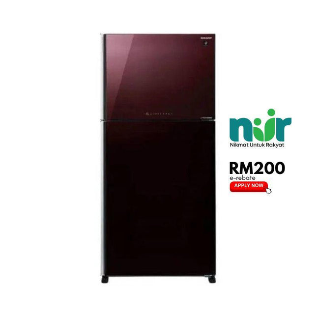 Sharp SJ-P882MFGM 720L 2-Door Fridge, Top Freezer Refrigerator, Inverter SJP882MFGM