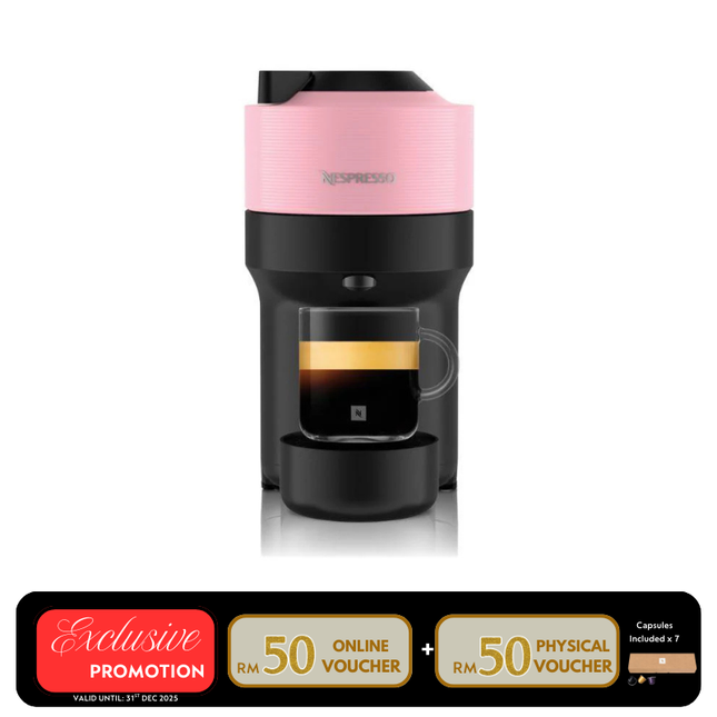 Nespresso GDV2-GB-PK-NE Vertuo Pop Vibe Coffee Machine – Limited Edition Candy Pink