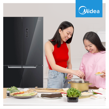 (FREE INSTALL KLANG VALLEY) MIDEA MDRF633MIF22 4 Door Inverter 519L Refrigerator WiFi Control Fridge Peti Sejuk 冰箱 ( Delivered By Seller - KLANG VALLEY ONLY)