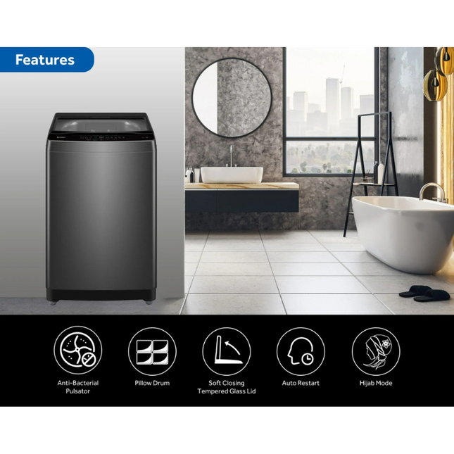 Haier Top Load Fully Washing Machine  HWM80-316S6 8kg Washer Anti-Bacterial HWM80316S6 Mesin Basuh