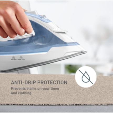 [ NEW MODEL ] Tefal 2000W Steam Iron Virtuo 30 (Calm Blue) Dry Iron / Seterika Stim Baju (FV2C41)