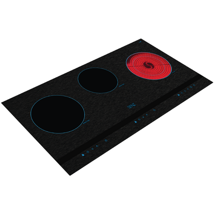 Senz Built-In Hob (86cm4000W) 3-Cooking Zones 12 Power Levels FuteX Matte Glass Ceramic Hob SZ-RI8800i