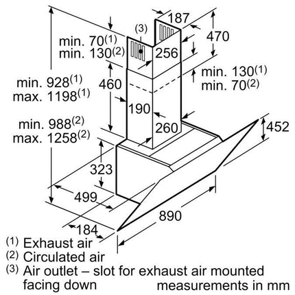 Bosch Series 6 90cm Wall-mounted Inclined Hood - DWK97JQ60B