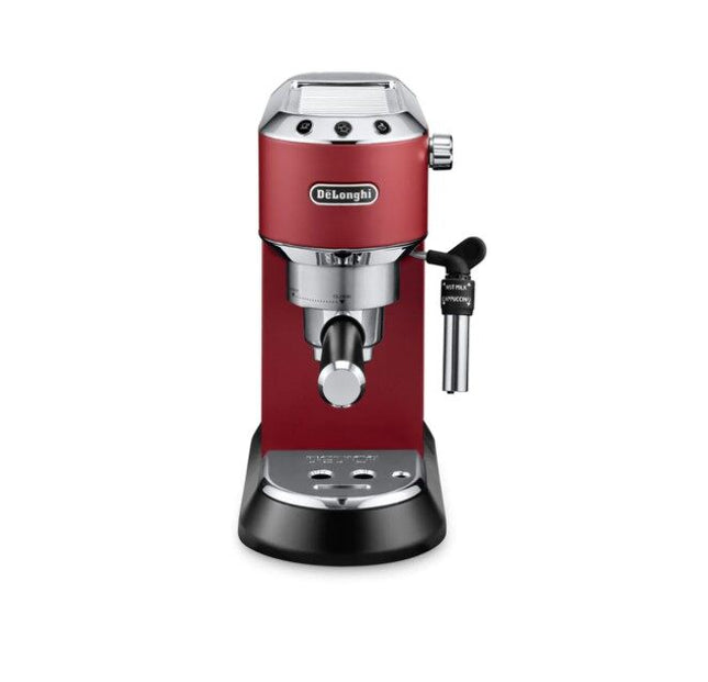 DELONGHI Dedica Red - Pump Espresso Coffee Machines EC685.R / EC685R Thermoblock technology (FREE 5KCG111GOB KitchenAid Grinder or FREE Pair of double wall glass)