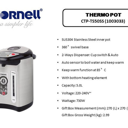Pensonic 5L Thermo Flask | PTF-5001 PTF-5003 CTP-TS50SS (Hot Water Dispenser Thermo Pot Termos Air Panas Cerek Kettle 热水壶 PTF5001 PTF5003)