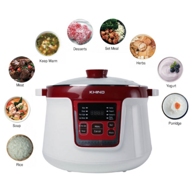 Khind DB32N Double Boiler 3.2L Stainless Steel with Ceramic Pot Boil Dry Protection Dandang Berganda 双层锅