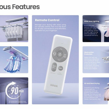 HOUM Super Dryer SD250DC  (New) | Smart laundry and drying rack | Electronic drying clothes