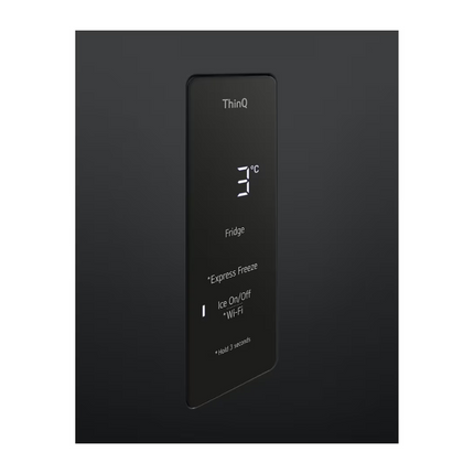 LG GN-B392PQBK 423L Top Freezer Fridge in Essence Matt Black LinearCooling™ LG ThinQ™ GNB392PQBK Peti Ais