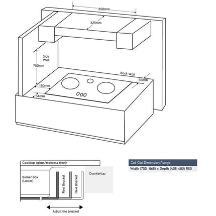 Electrolux EHG9331BC Built-In Gas Hob 90CM 3 Burner