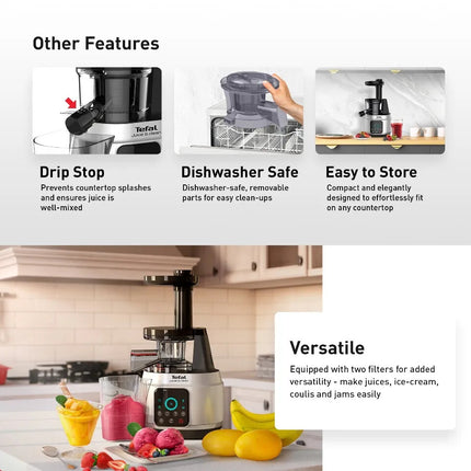 (Free Bubble Wrapping) Tefal Juice N' Clean Slow Juicer ZC420 | ZC420E65 (Cold Juicer Fruit Juicer Mixer Blender Pengisar Smoothies Ice Cream Maker 慢磨榨汁机)