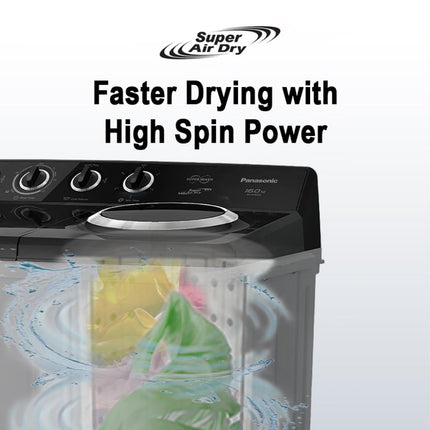 PANASONIC NA-W16XG2B TWIN TUB WASHING MACHINE 16 KG WASH, 8 KG SPIN BIG CAPACITY NA-W16XG2BMY