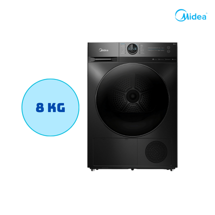 Midea MD200C80W 8KG Condenser Dryer – Lunar Dial, Sensor Dry, Anti-Crease & Interior Light