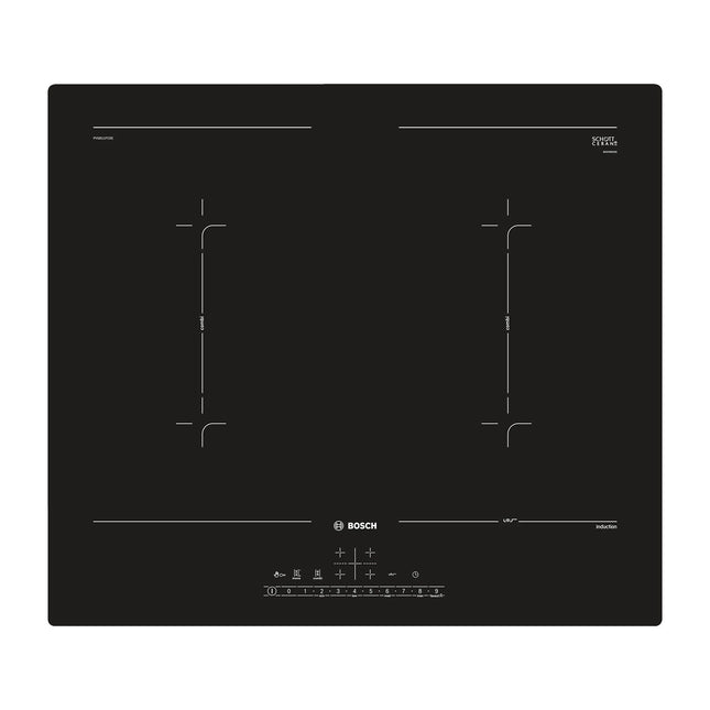 Bosch PVQ611FC5E Series 6 Built-in Induction Hob, 60cm Black with PowerBoost & DirectSelect 73kW