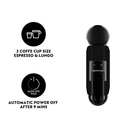 Nespresso D30-ME-BK-NE2 Essenza Mini Fully Automatic Capsule Espresso Coffee Pod Machine (Matte Black) - D30MEBKNE2