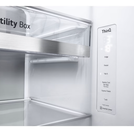 LG 694L Side by Side Fridge GC-M257CGFL with Door in Door in White Glass Finish Smart Inverter Hygience Fresh+ GCM257CGFL Peti Sejuk 冰箱