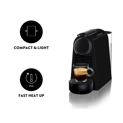Nespresso D30-ME-BK-NE2 Essenza Mini Fully Automatic Capsule Espresso Coffee Pod Machine (Matte Black) - D30MEBKNE2
