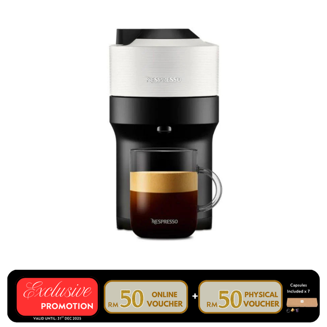 Nespresso GCV2-GB-WH-NE Vertuo Pop Coffee Machine – Coconut White