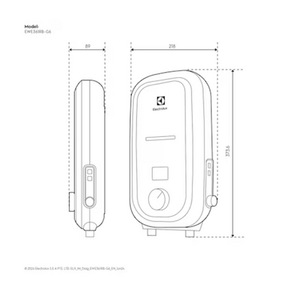 Electrolux 3.6 kW UltimateHome 700 electric instant water heater Shower EWE361RB-G6 Comfort Flow Tank EWE361RBG6 Pemanas Air