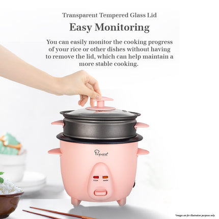 La gourmet Rice Cooker with Non-stick Steamer 0.6L - Easy Clean, Non-Stick, Periuk Nasi