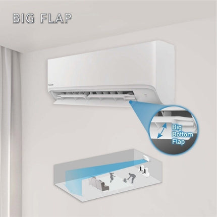 Panasonic Standard Non-Inverter R32 Air Conditioner Big Flap 1.0HP 3 Star Rating Aircond CS-PN9WKH CSPN9WKH Penghawa Dingin