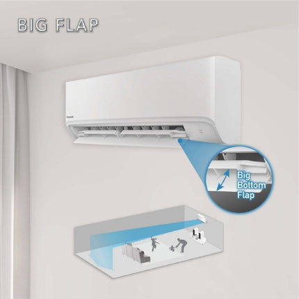 Panasonic CS-PN12WKH Standard Non-Inverter R32 Air Conditioner Aircond Big Flap 3 Star Rating 1.5HP CSPN12WKH Penghawa Dingin