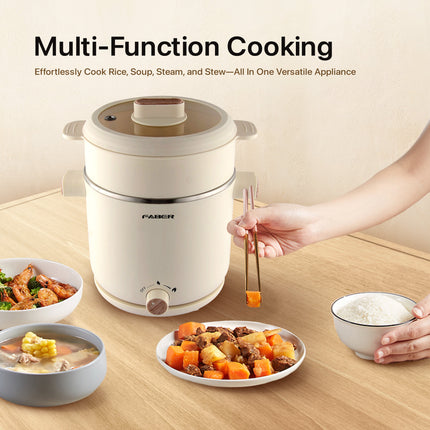 Faber FMC-1208WH 1.2L Pine Series Multi Cooker Heat Resistant Handle Double Layer Cool Touch Design FMC1208WH Periuk Serbaguna