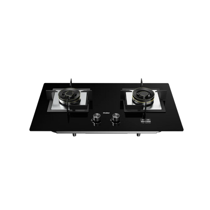Haier HC-Q68266BT 86cm Built-in Gas Hob – Dual Flame, 2 Burners, Tempered Glass, 5.0kW Power