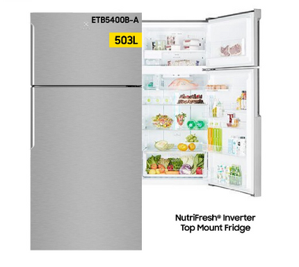 ELECTROLUX (ETB5400B-A) 503L NUTRIFRESH® INVERTER 2 DOOR REFRIGERATOR - ARCTIC SILVER