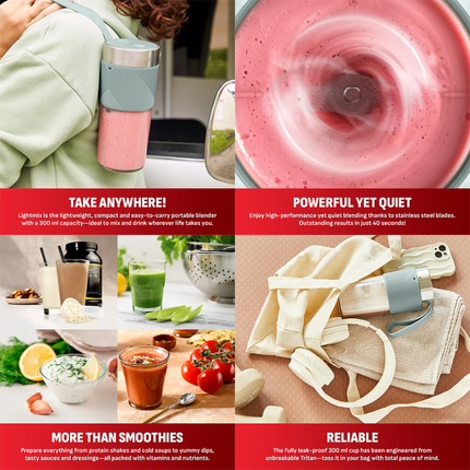 Tefal BL1C04 (Eucalyptus Blue) 0.3L Lightmix On The Go Portable Blender | ESH