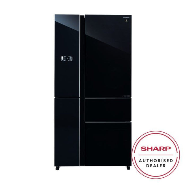 Sharp SJF879GK 5 Doors Fridge PCI Inverter Glass Mirror Door Finish Black G800L